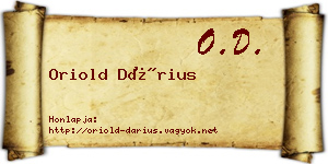 Oriold Dárius névjegykártya